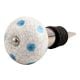 Blue Polka Dot Crackle Ceramic Wine Stopper